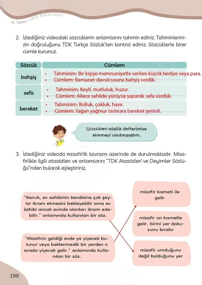 3. Sınıf Türkçe Ders Kitabı Cevapları Meb Yayınları Sayfa 198 Çözüm Görseli