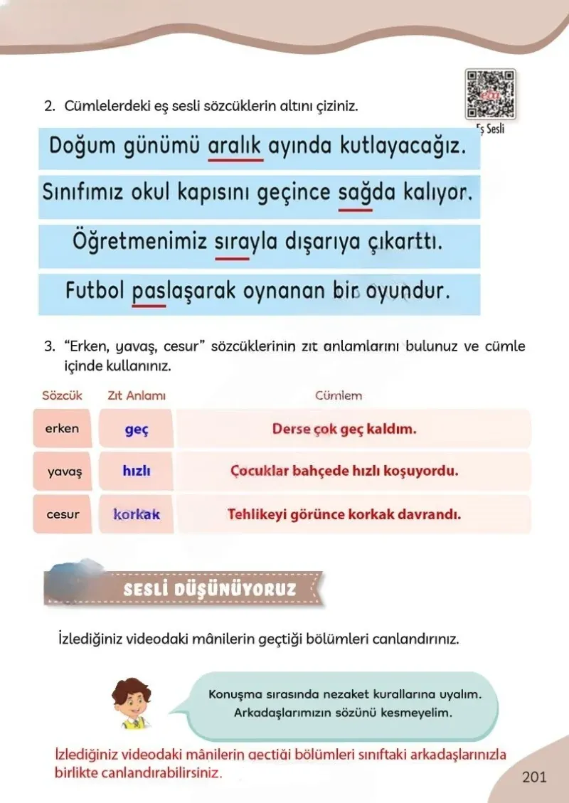 3. Sınıf Türkçe Ders Kitabı Cevapları Meb Yayınları Sayfa 201 Çözüm Görseli