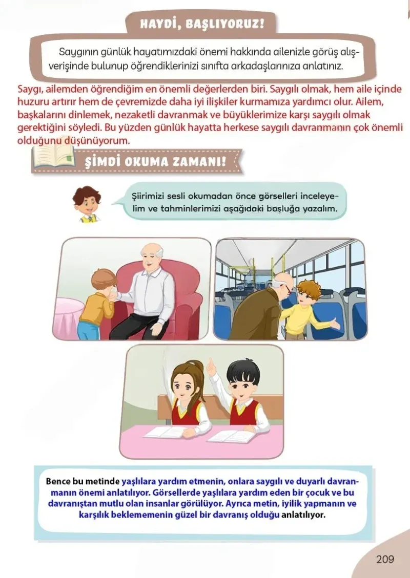 3. Sınıf Türkçe Ders Kitabı Cevapları Meb Yayınları Sayfa 209 Çözüm Görseli
