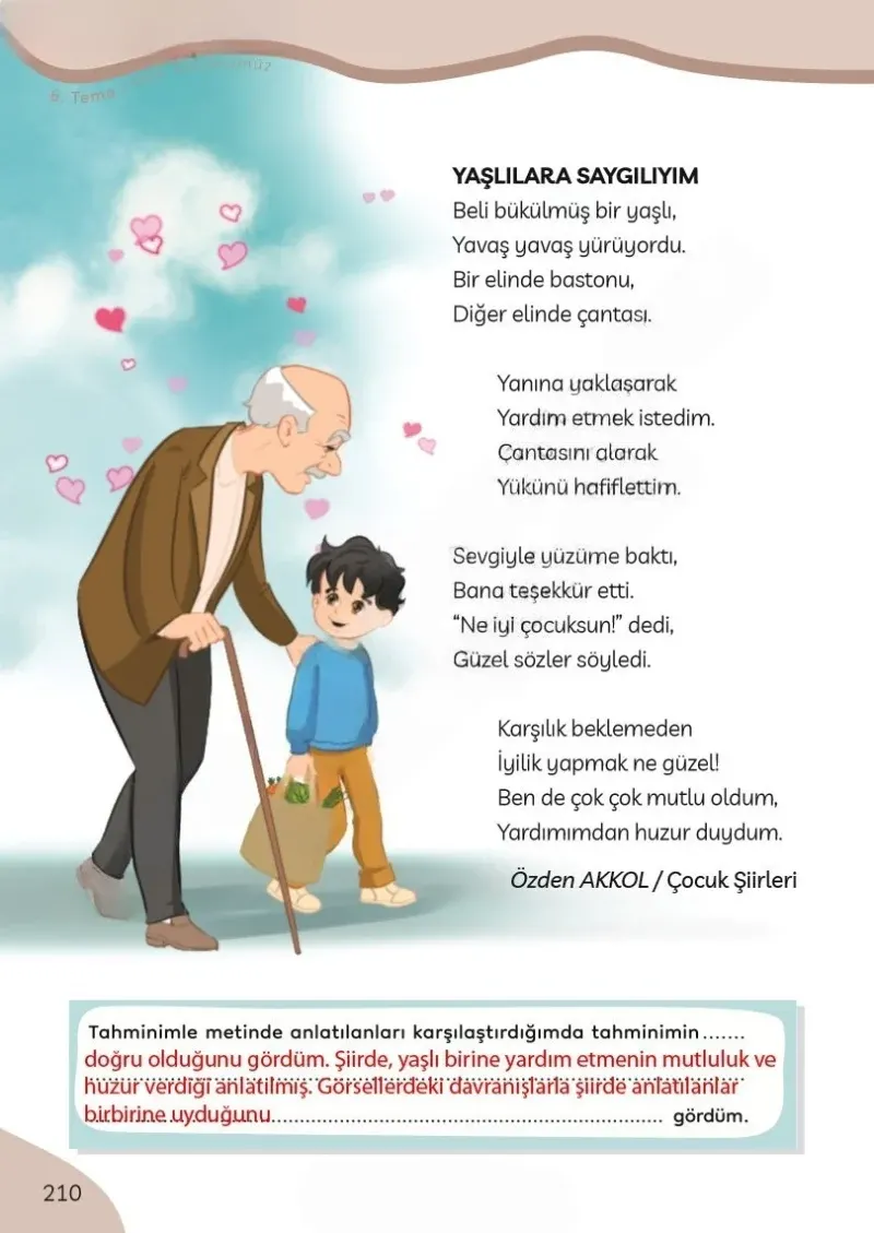 3. Sınıf Türkçe Ders Kitabı Cevapları Meb Yayınları Sayfa 210 Çözüm Görseli