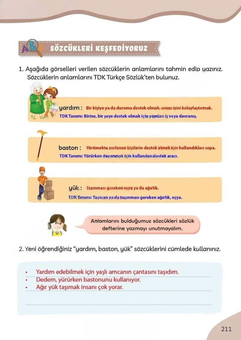 3. Sınıf Türkçe Ders Kitabı Cevapları Meb Yayınları Sayfa 211 Çözüm Görseli