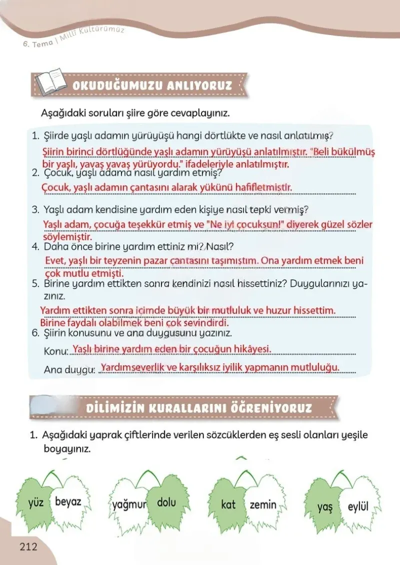 3. Sınıf Türkçe Ders Kitabı Cevapları Meb Yayınları Sayfa 212 Çözüm Görseli