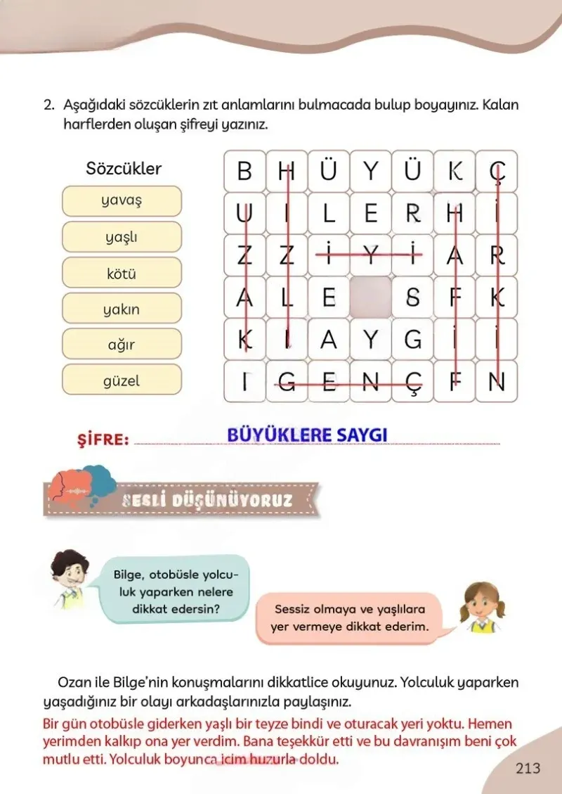 3. Sınıf Türkçe Ders Kitabı Cevapları Meb Yayınları Sayfa 213 Çözüm Görseli
