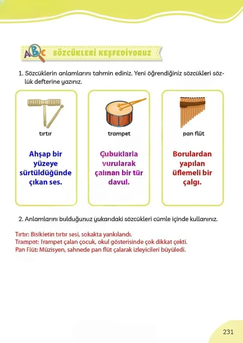 3. Sınıf Türkçe Ders Kitabı Cevapları Meb Yayınları Sayfa 231 Çözüm Görseli