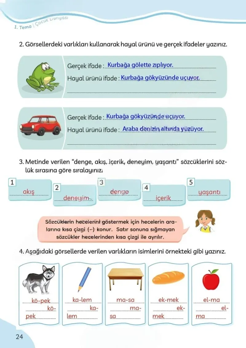 3. Sınıf Türkçe Ders Kitabı Cevapları Meb Yayınları Sayfa 24 Çözüm Görseli