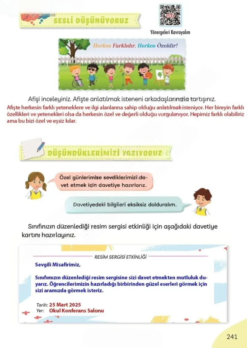 3. Sınıf Türkçe Ders Kitabı Cevapları Meb Yayınları Sayfa 241 Çözüm Görseli