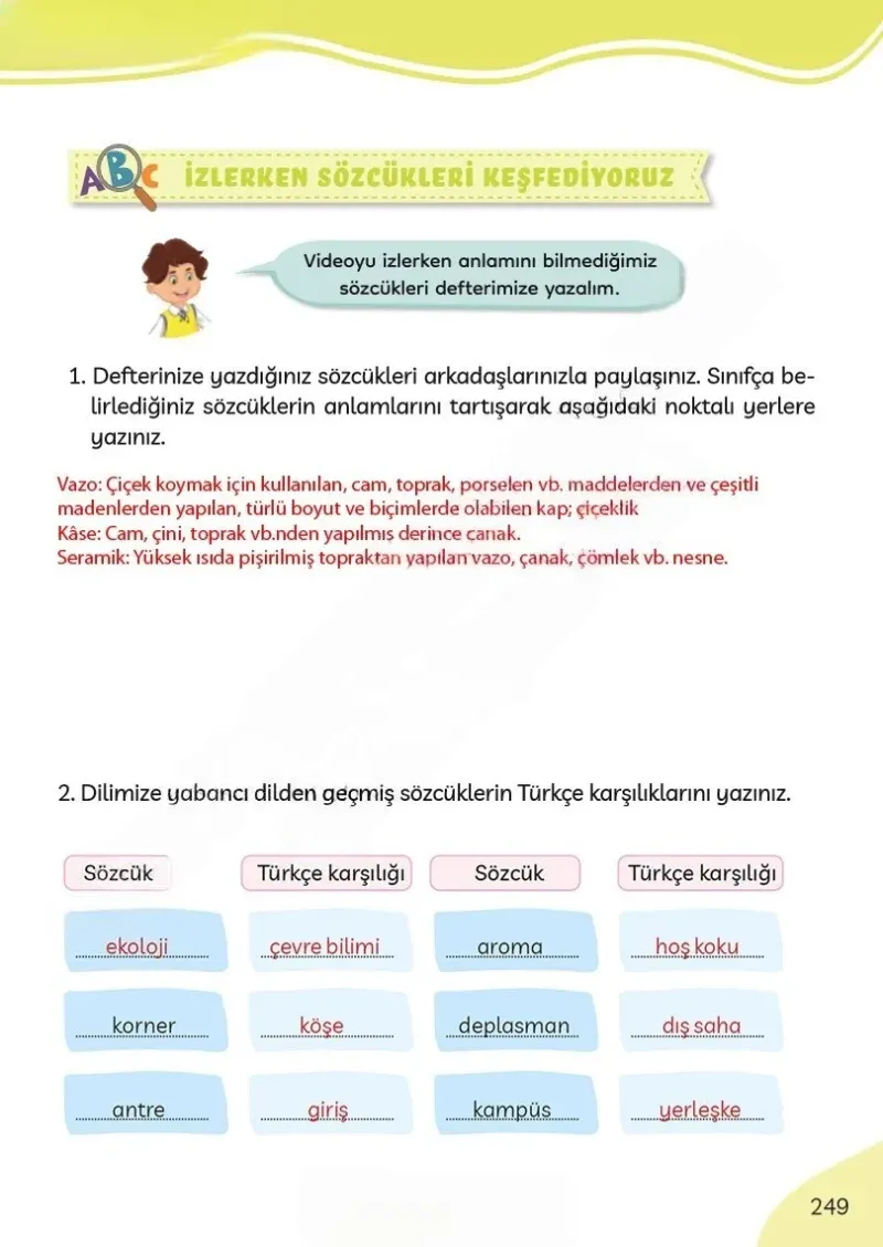 3. Sınıf Türkçe Ders Kitabı Cevapları Meb Yayınları Sayfa 249 Çözüm Görseli