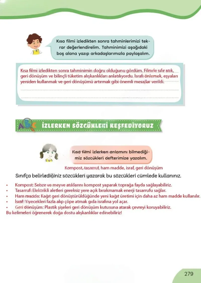 3. Sınıf Türkçe Ders Kitabı Cevapları Meb Yayınları Sayfa 279 Çözüm Görseli