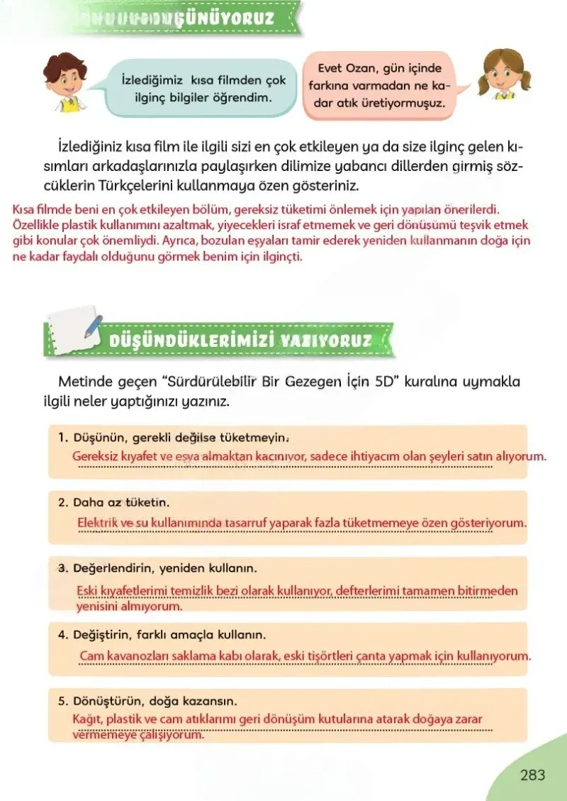 3. Sınıf Türkçe Ders Kitabı Cevapları Meb Yayınları Sayfa 283 Çözüm Görseli