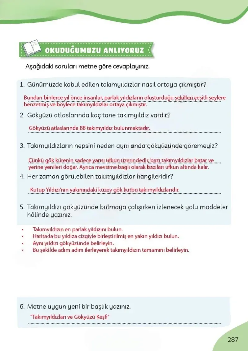3. Sınıf Türkçe Ders Kitabı Cevapları Meb Yayınları Sayfa 287 Çözüm Görseli