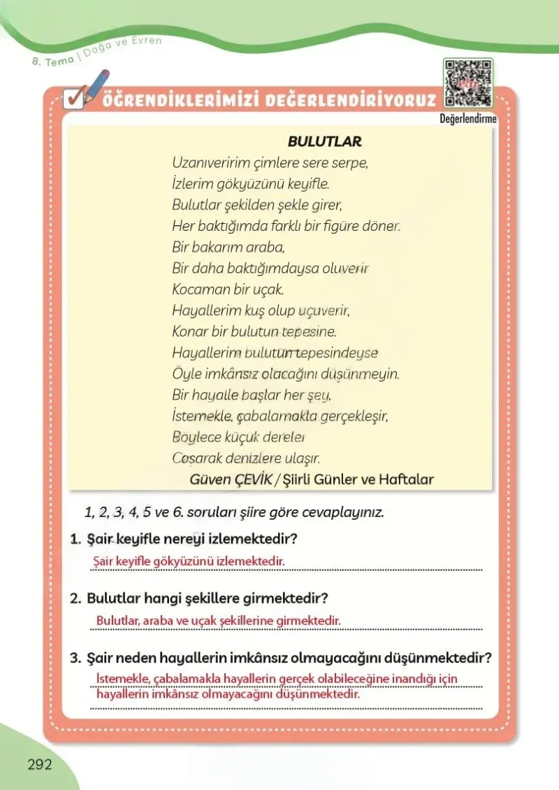 3. Sınıf Türkçe Ders Kitabı Cevapları Meb Yayınları Sayfa 292 Çözüm Görseli