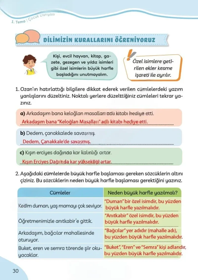 3. Sınıf Türkçe Ders Kitabı Cevapları Meb Yayınları Sayfa 30 Çözüm Görseli