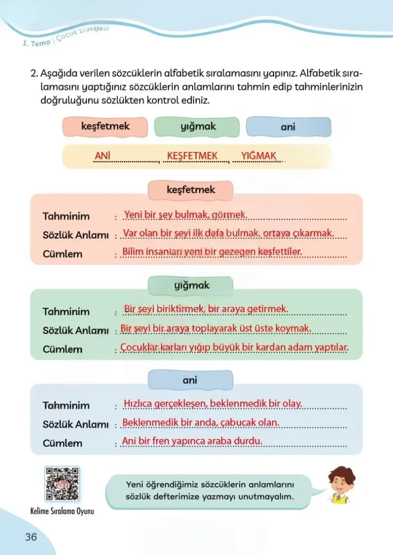 3. Sınıf Türkçe Ders Kitabı Cevapları Meb Yayınları Sayfa 36 Çözüm Görseli