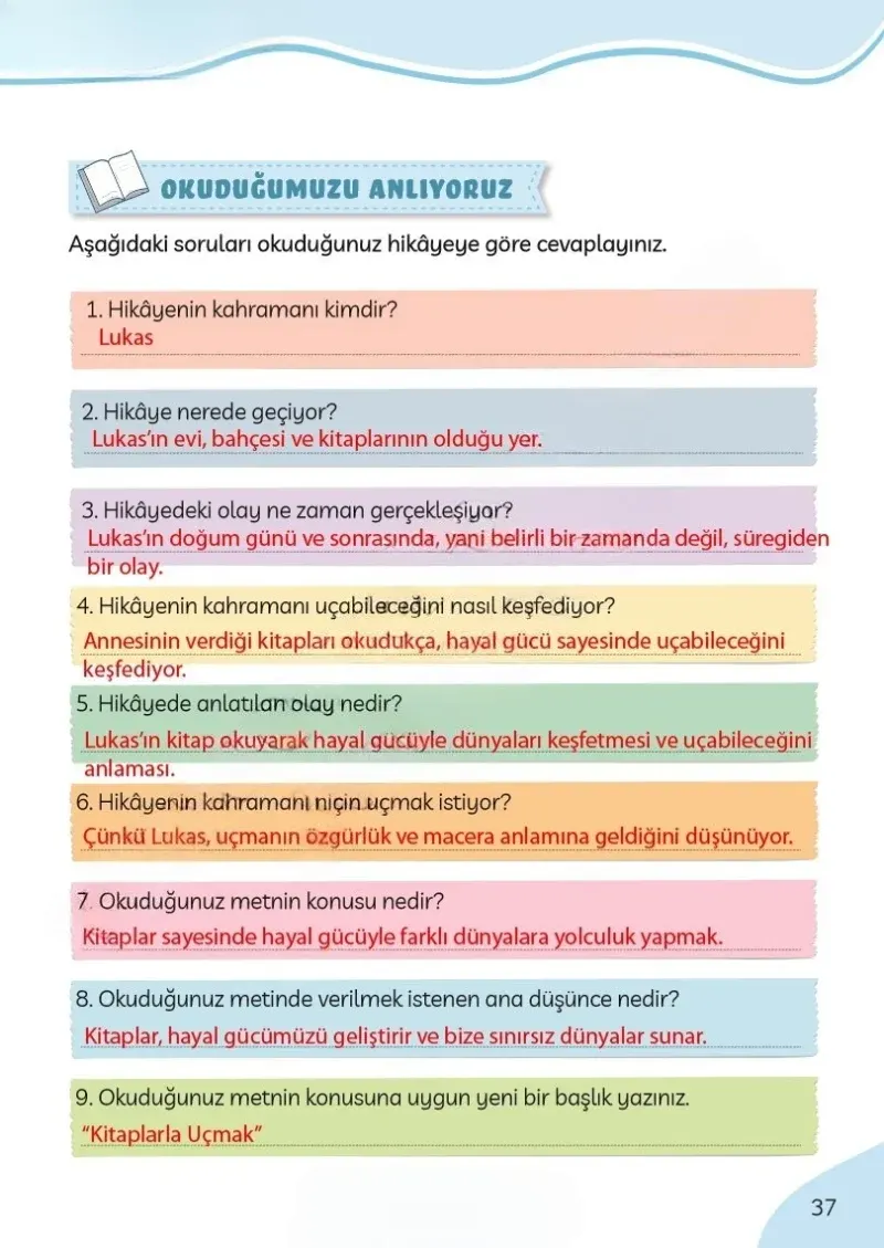 3. Sınıf Türkçe Ders Kitabı Cevapları Meb Yayınları Sayfa 37 Çözüm Görseli