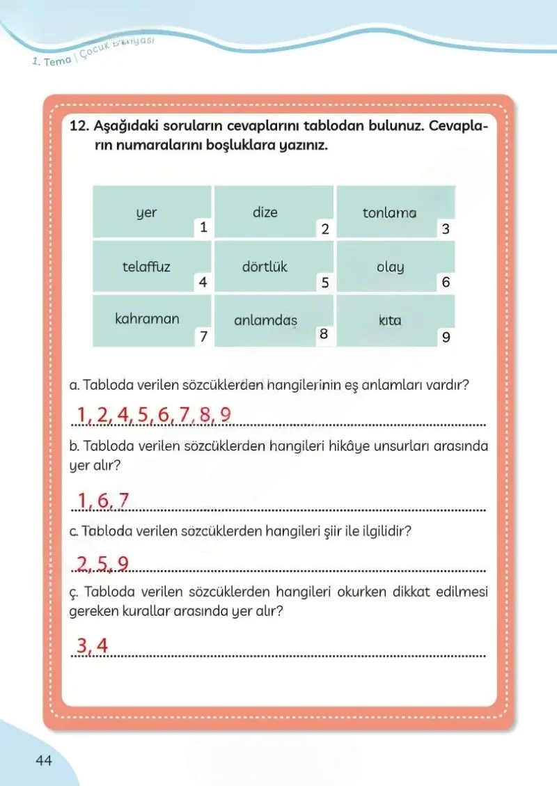 3. Sınıf Türkçe Ders Kitabı Cevapları Meb Yayınları Sayfa 44 Çözüm Görseli