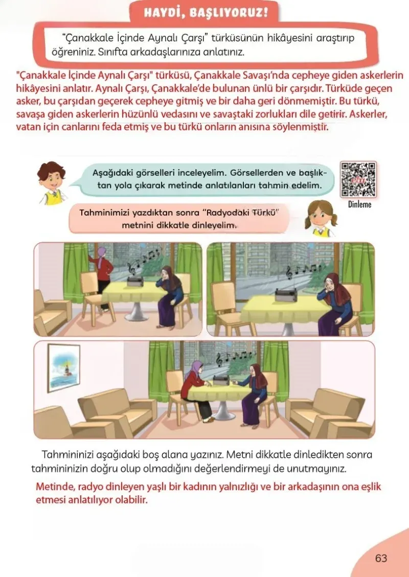 3. Sınıf Türkçe Ders Kitabı Cevapları Meb Yayınları Sayfa 63 Çözüm Görseli