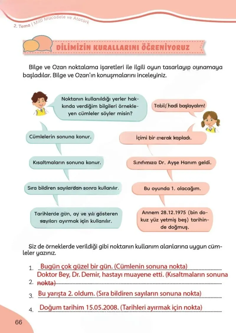 3. Sınıf Türkçe Ders Kitabı Cevapları Meb Yayınları Sayfa 66 Çözüm Görseli