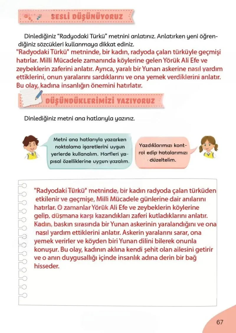 3. Sınıf Türkçe Ders Kitabı Cevapları Meb Yayınları Sayfa 67 Çözüm Görseli
