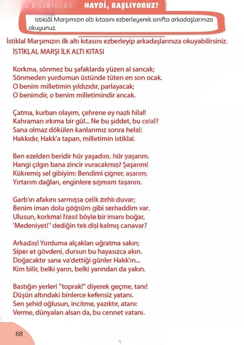 3. Sınıf Türkçe Ders Kitabı Cevapları Meb Yayınları Sayfa 68 Çözüm Görseli