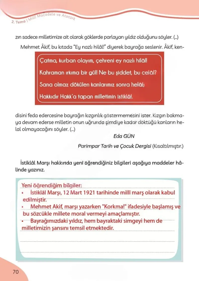 3. Sınıf Türkçe Ders Kitabı Cevapları Meb Yayınları Sayfa 70 Çözüm Görseli