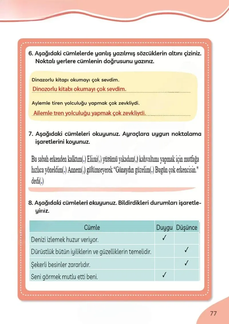 3. Sınıf Türkçe Ders Kitabı Cevapları Meb Yayınları Sayfa 77 Çözüm Görseli