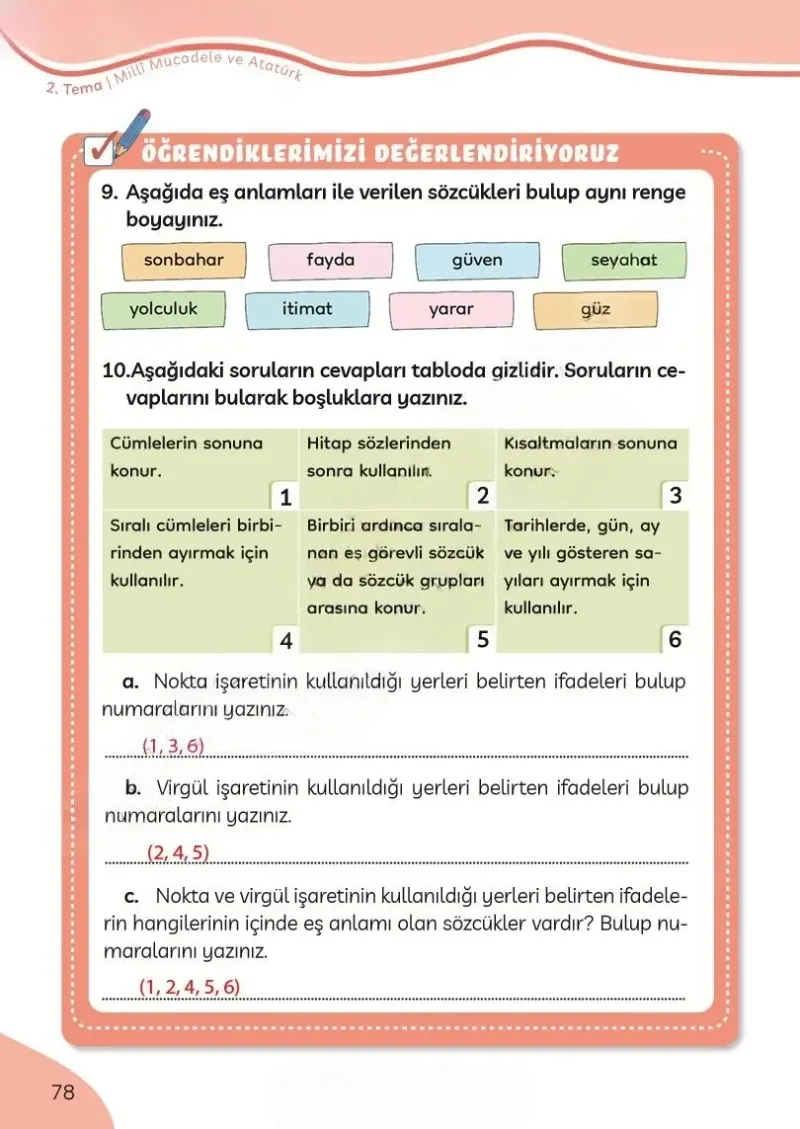 3. Sınıf Türkçe Ders Kitabı Cevapları Meb Yayınları Sayfa 78 Çözüm Görseli