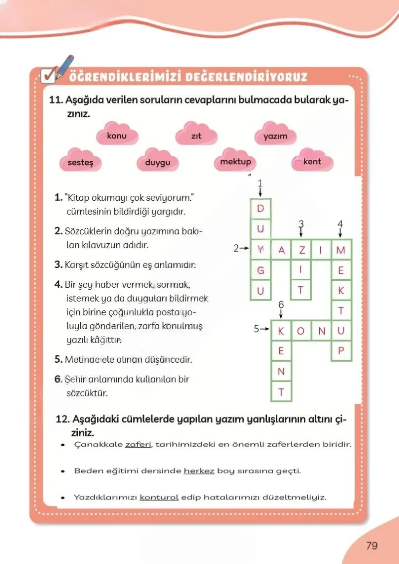 3. Sınıf Türkçe Ders Kitabı Cevapları Meb Yayınları Sayfa 79 Çözüm Görseli