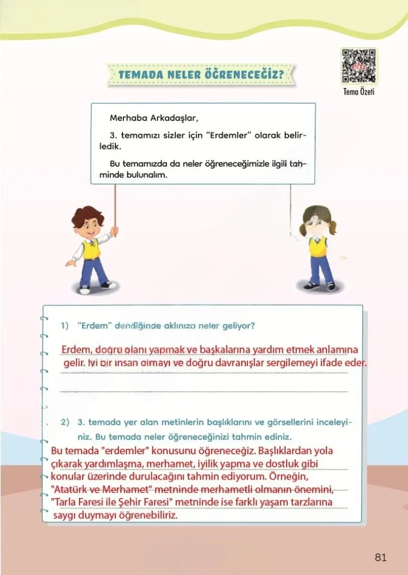 3. Sınıf Türkçe Ders Kitabı Cevapları Meb Yayınları Sayfa 81 Çözüm Görseli