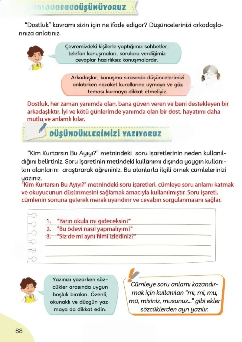 3. Sınıf Türkçe Ders Kitabı Cevapları Meb Yayınları Sayfa 88 Çözüm Görseli