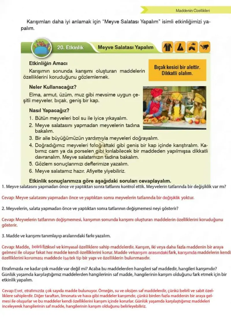 4. Sınıf Fen Bilimleri Ders Kitabı Cevapları Sözcü Yayınları Sayfa 101 Çözüm Görseli