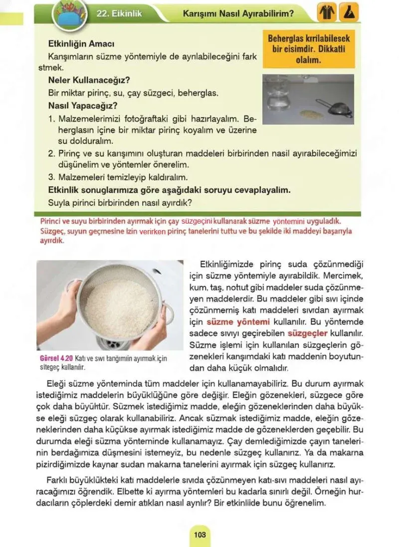 4. Sınıf Fen Bilimleri Ders Kitabı Cevapları Sözcü Yayınları Sayfa 104 Çözüm Görseli