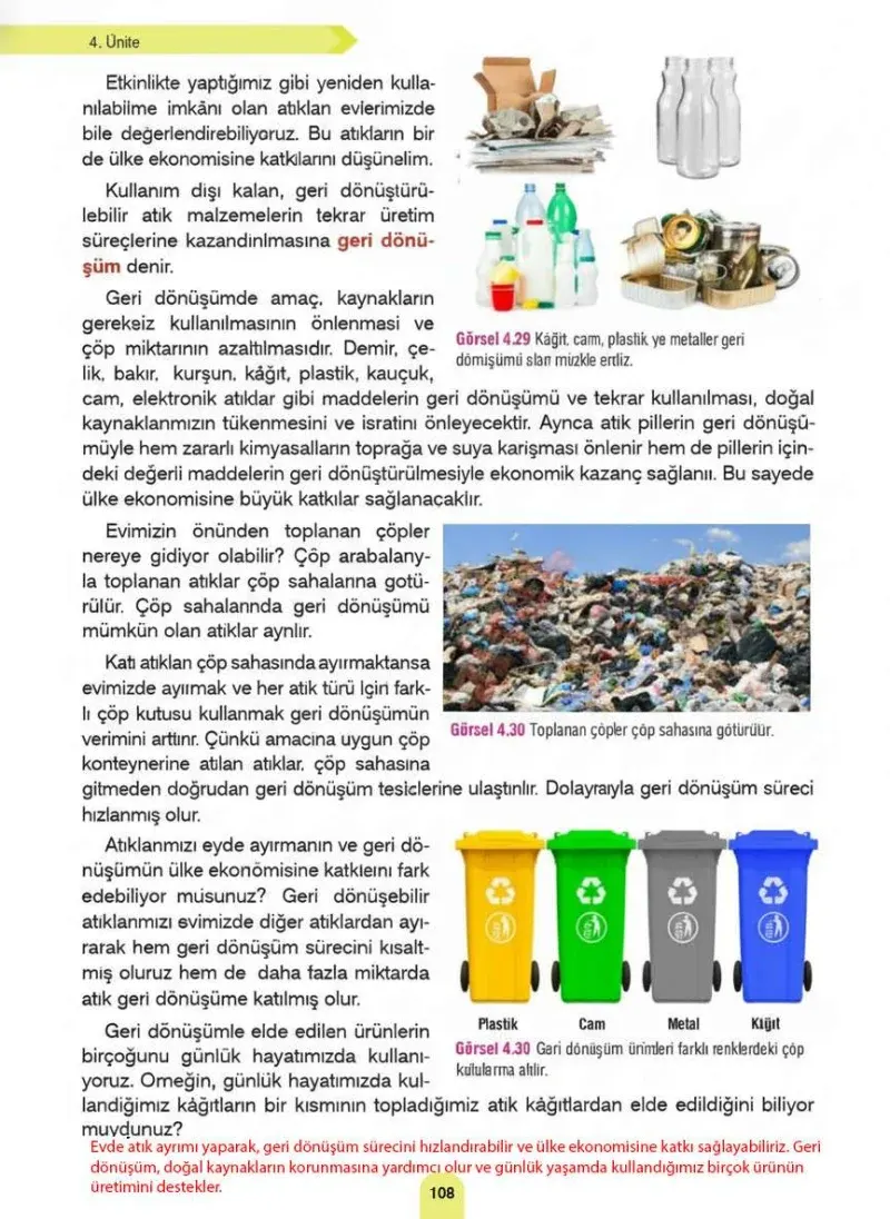 4. Sınıf Fen Bilimleri Ders Kitabı Cevapları Sözcü Yayınları Sayfa 108 Çözüm Görseli