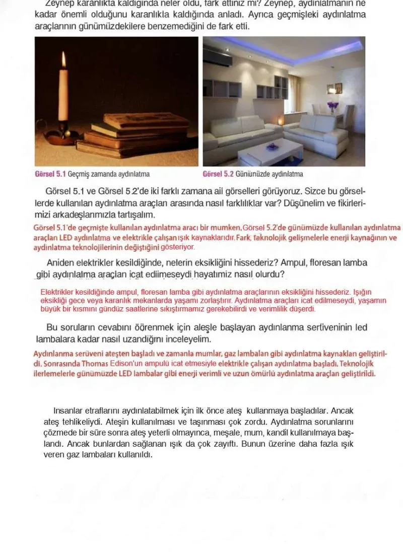 4. Sınıf Fen Bilimleri Ders Kitabı Cevapları Sözcü Yayınları Sayfa 121 Çözüm Görseli