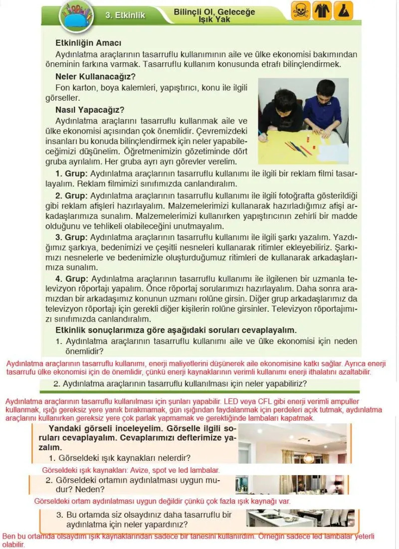 4. Sınıf Fen Bilimleri Ders Kitabı Cevapları Sözcü Yayınları Sayfa 129 Çözüm Görseli