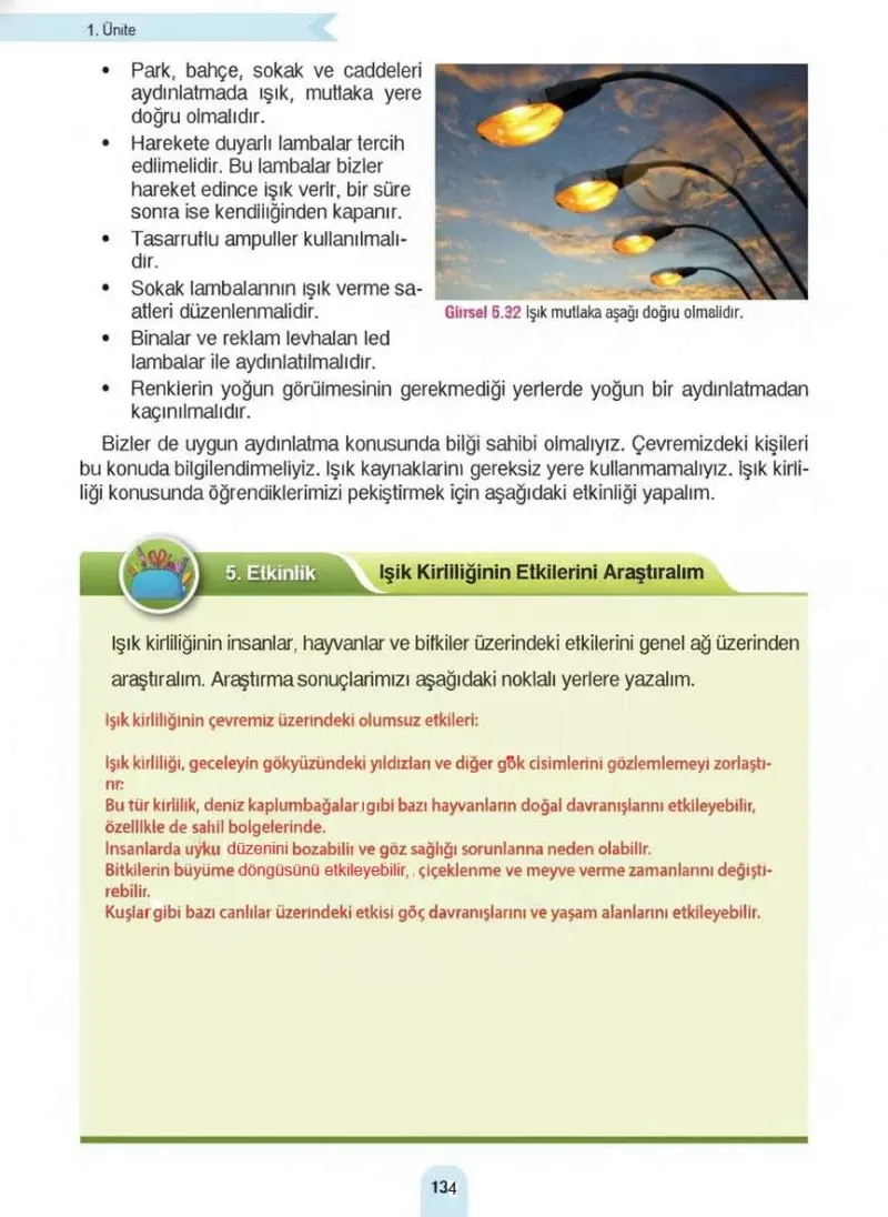 4. Sınıf Fen Bilimleri Ders Kitabı Cevapları Sözcü Yayınları Sayfa 134 Çözüm Görseli