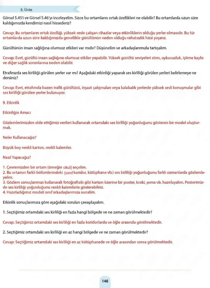 4. Sınıf Fen Bilimleri Ders Kitabı Cevapları Sözcü Yayınları Sayfa 146 Çözüm Görseli