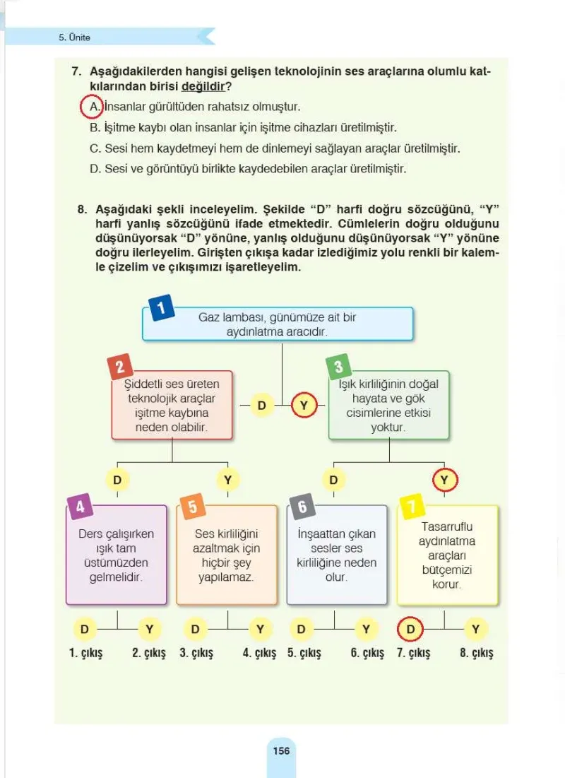4. Sınıf Fen Bilimleri Ders Kitabı Cevapları Sözcü Yayınları Sayfa 156 Çözüm Görseli
