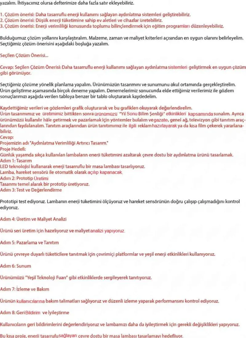 4. Sınıf Fen Bilimleri Ders Kitabı Cevapları Sözcü Yayınları Sayfa 162 Çözüm Görseli