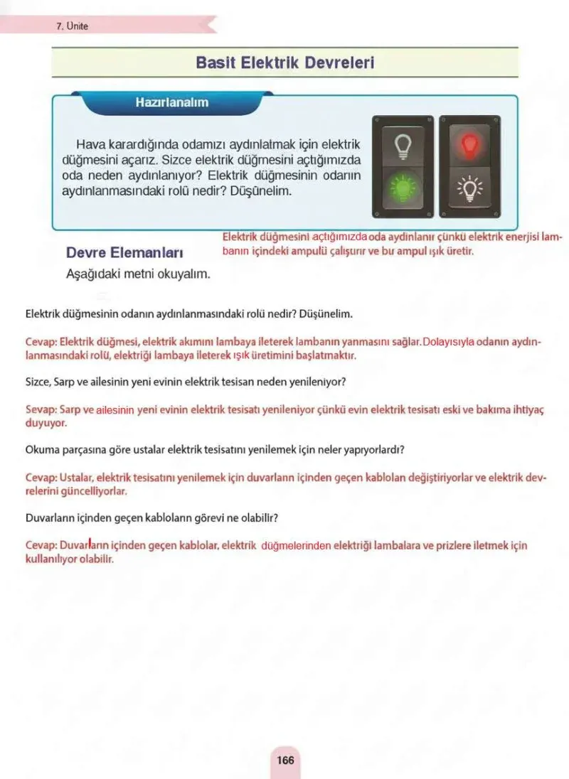 4. Sınıf Fen Bilimleri Ders Kitabı Cevapları Sözcü Yayınları Sayfa 166 Çözüm Görseli