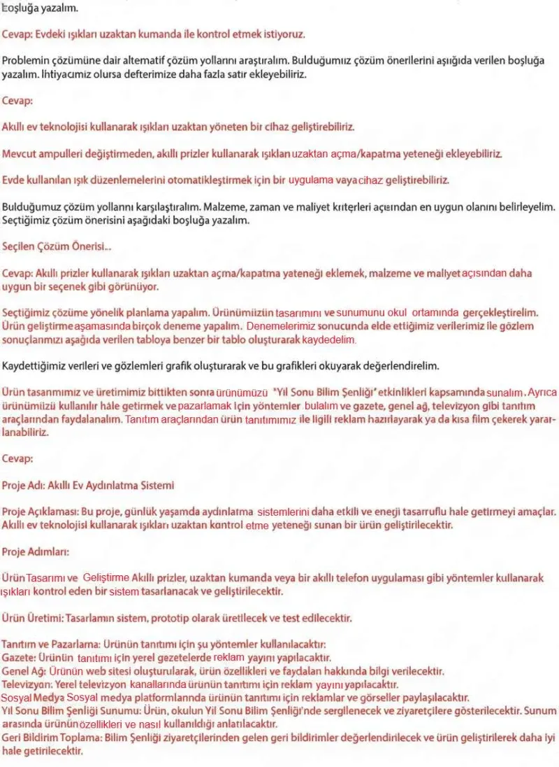 4. Sınıf Fen Bilimleri Ders Kitabı Cevapları Sözcü Yayınları Sayfa 172 Çözüm Görseli
