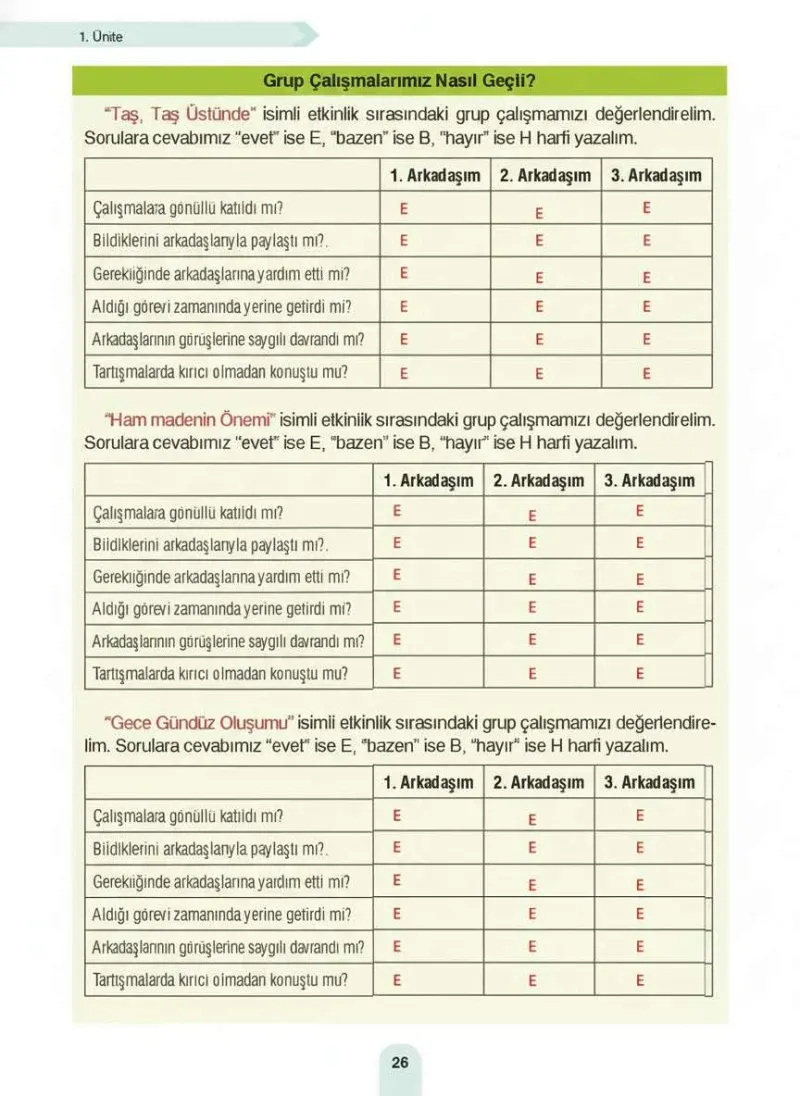 4. Sınıf Fen Bilimleri Ders Kitabı Cevapları Sözcü Yayınları Sayfa 26 Çözüm Görseli
