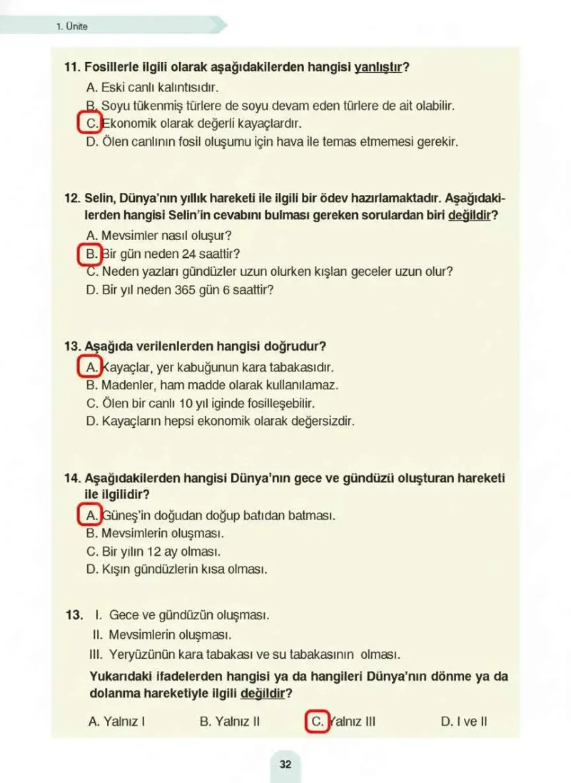 4. Sınıf Fen Bilimleri Ders Kitabı Cevapları Sözcü Yayınları Sayfa 32 Çözüm Görseli