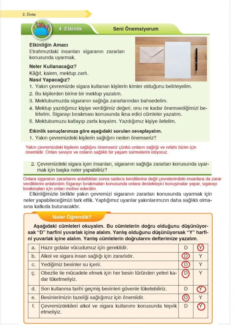 4. Sınıf Fen Bilimleri Ders Kitabı Cevapları Sözcü Yayınları Sayfa 42 Çözüm Görseli