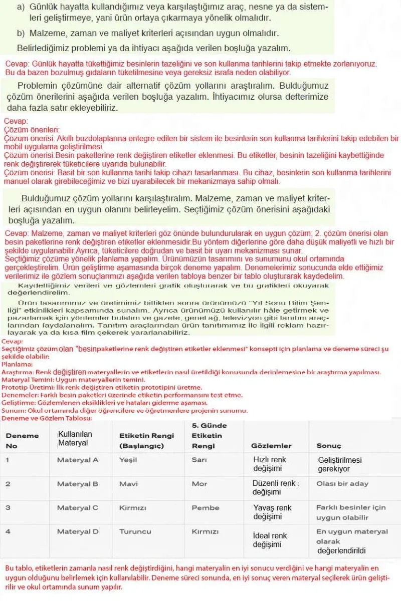 4. Sınıf Fen Bilimleri Ders Kitabı Cevapları Sözcü Yayınları Sayfa 43 Çözüm Görseli