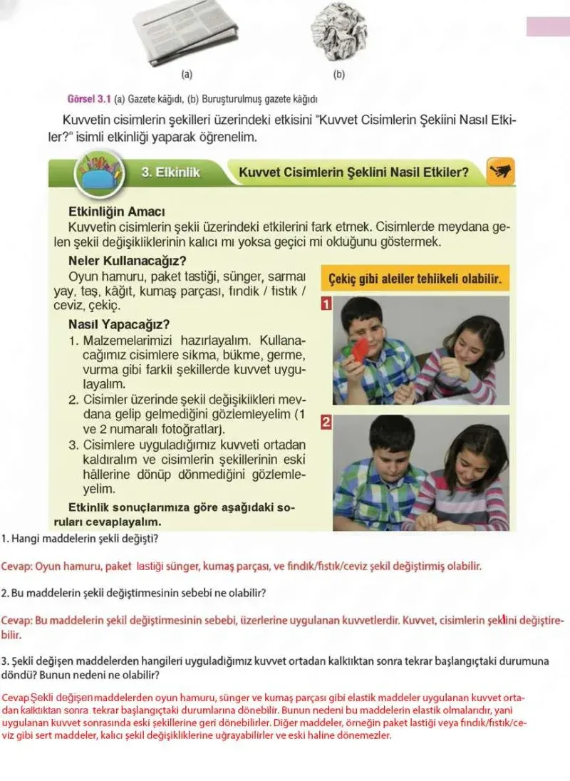 4. Sınıf Fen Bilimleri Ders Kitabı Cevapları Sözcü Yayınları Sayfa 51 Çözüm Görseli