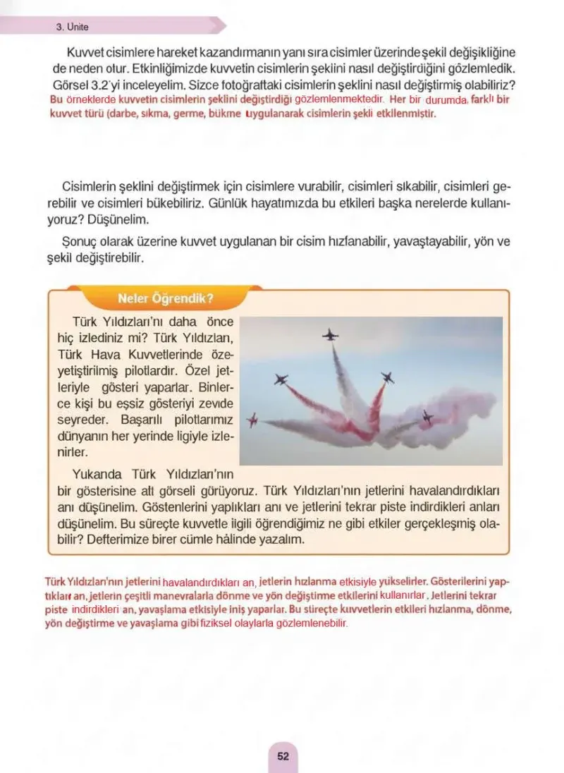 4. Sınıf Fen Bilimleri Ders Kitabı Cevapları Sözcü Yayınları Sayfa 52 Çözüm Görseli
