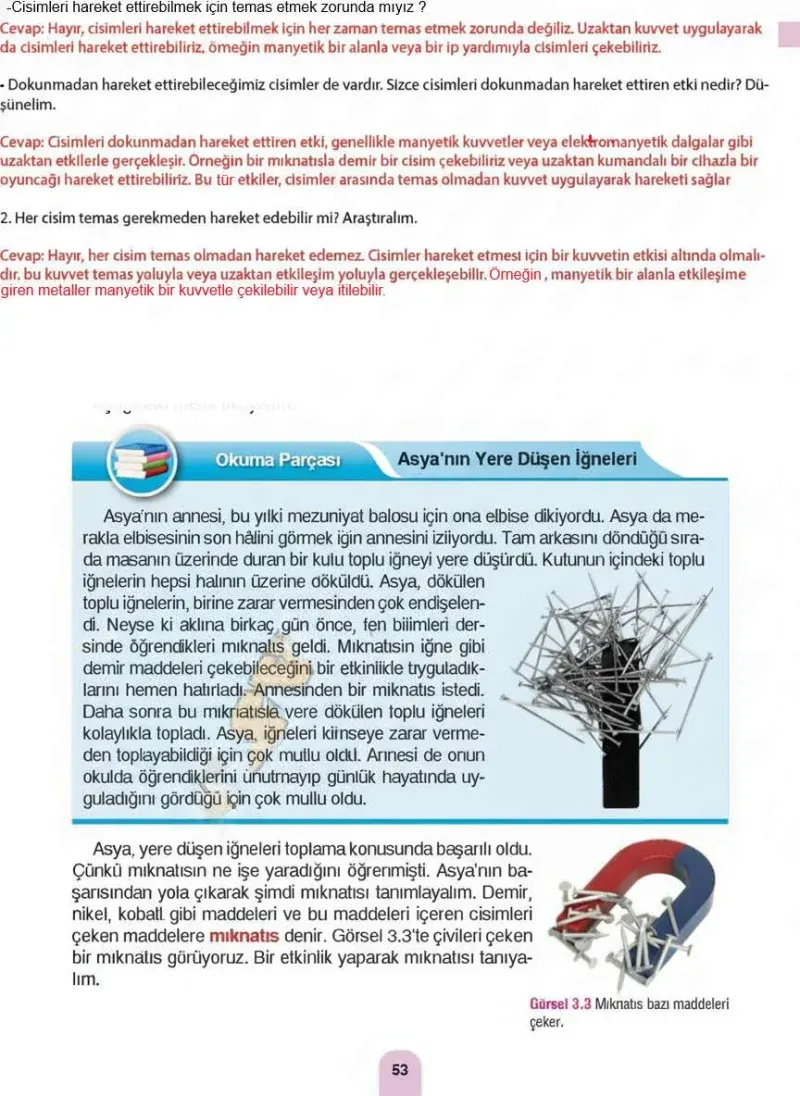 4. Sınıf Fen Bilimleri Ders Kitabı Cevapları Sözcü Yayınları Sayfa 53 Çözüm Görseli