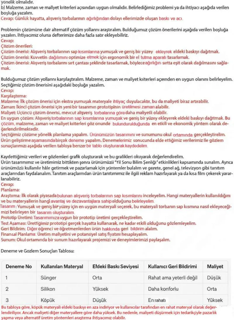 4. Sınıf Fen Bilimleri Ders Kitabı Cevapları Sözcü Yayınları Sayfa 57 Çözüm Görseli