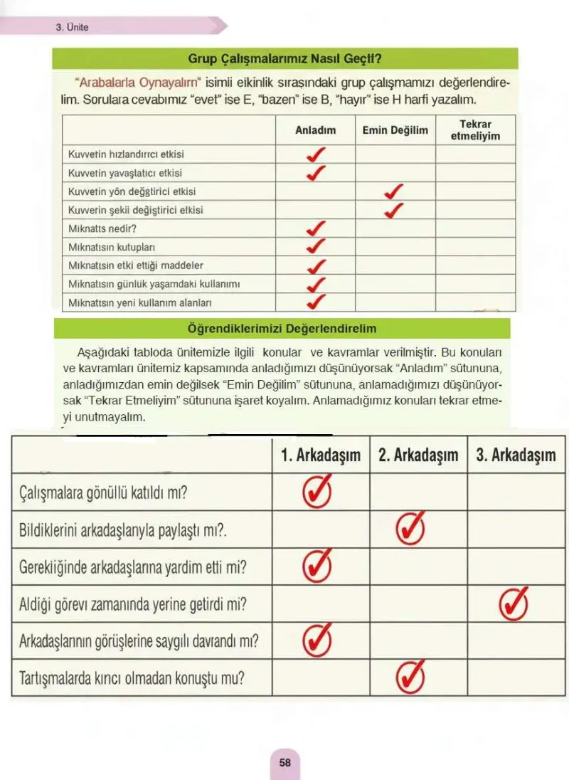 4. Sınıf Fen Bilimleri Ders Kitabı Cevapları Sözcü Yayınları Sayfa 58 Çözüm Görseli