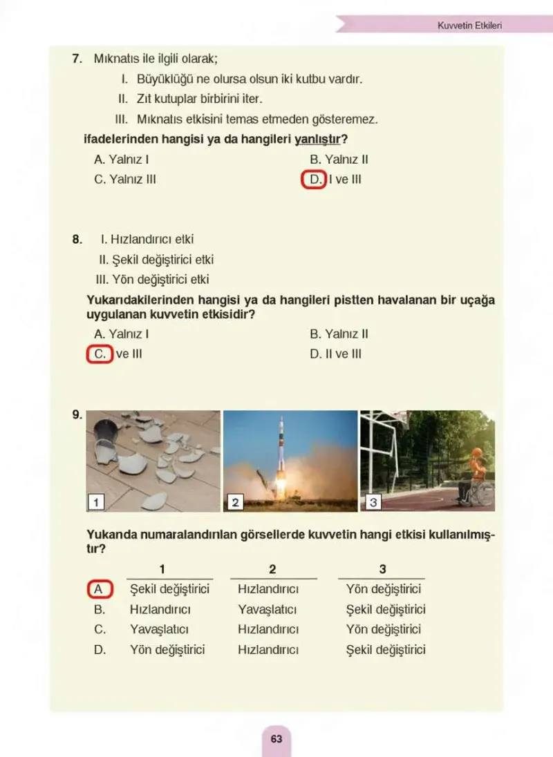 4. Sınıf Fen Bilimleri Ders Kitabı Cevapları Sözcü Yayınları Sayfa 63 Çözüm Görseli